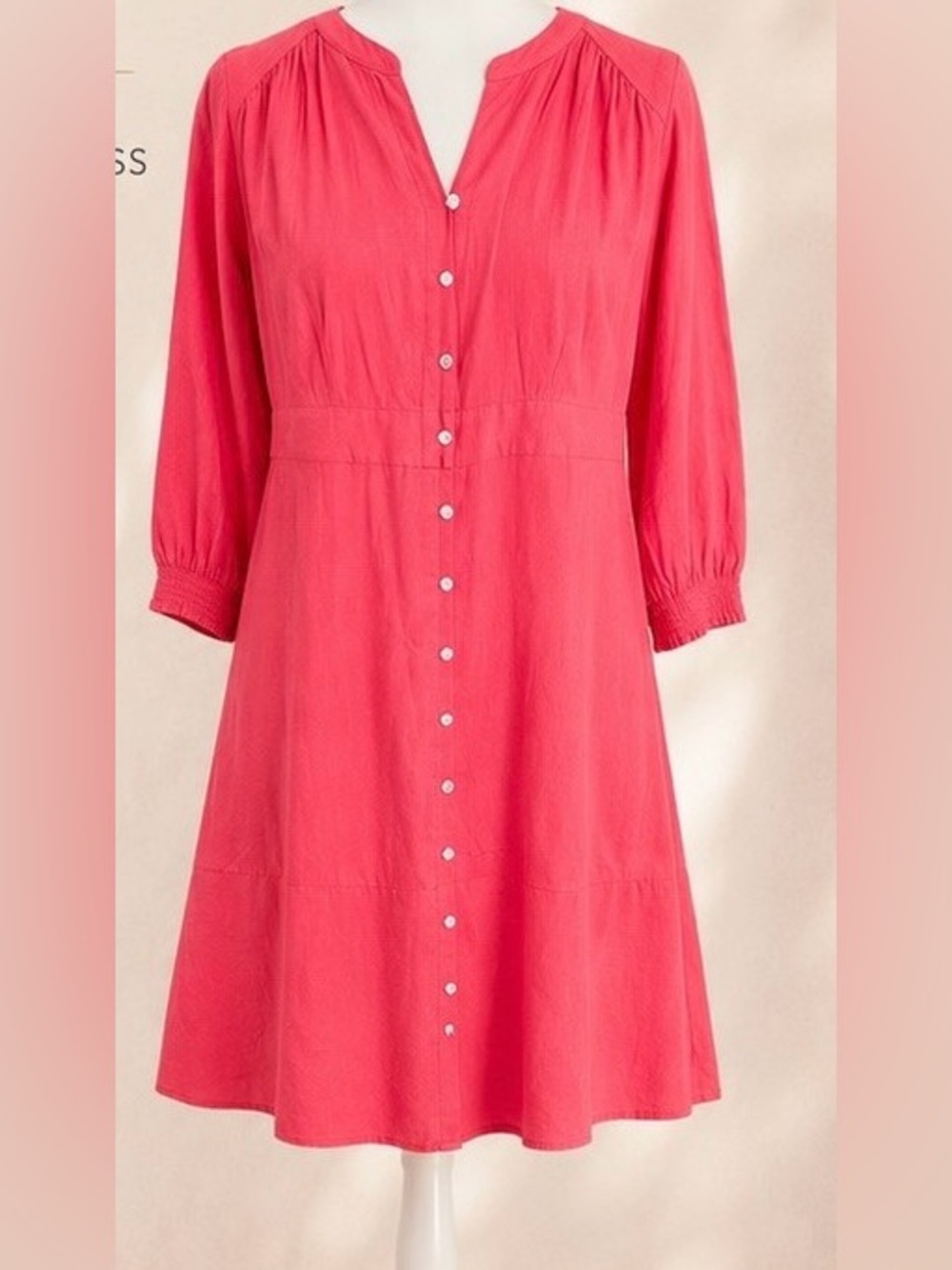 J. Jill Guava Linen Blend Dress 2X Coastal Boho Button Up Midi NWT - Picture 2 of 12